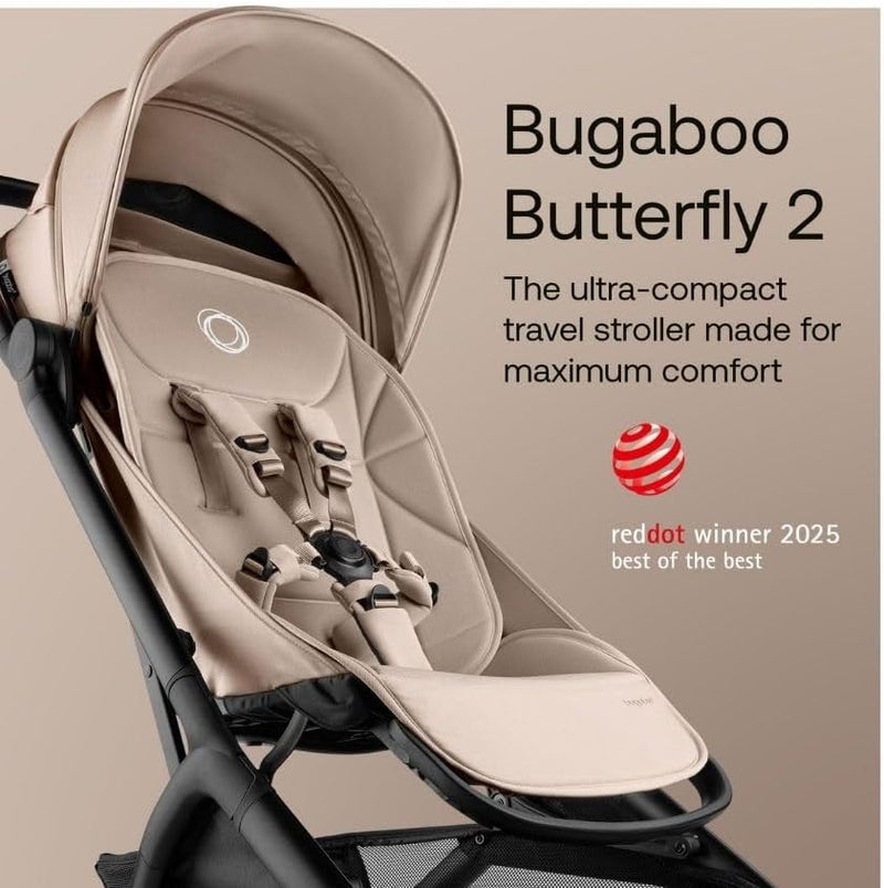 Bugaboo Butterfly 2 Stroller in Black/Desert Taupe - Image 4